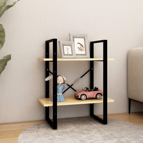 Boekenkast met 2 schappen 60x30x70 cm massief grenenhout 8720286567227 3