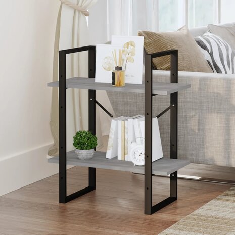 Boekenkast 60x30x70 cm bewerkt hout grijs sonoma eikenkleurig 8720287088134 3