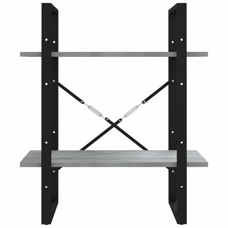 Boekenkast 60x30x70 cm bewerkt hout grijs sonoma eikenkleurig 8720287088134 5