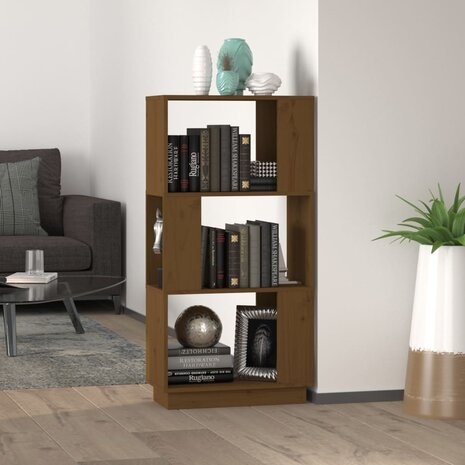 Boekenkast/kamerscherm 51x25x101 cm grenenhout honingbruin 8720286905807 1