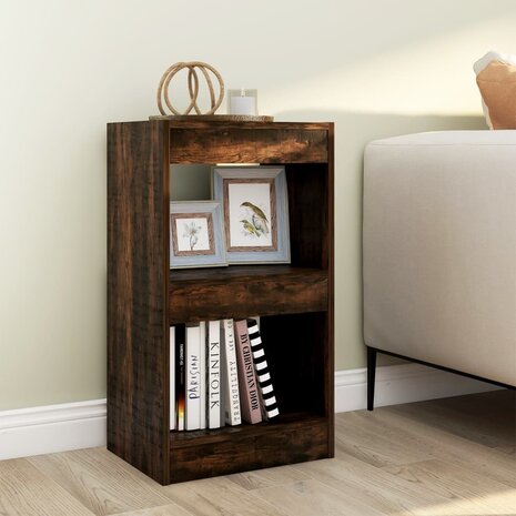 Boekenkast/kamerscherm 40x30x72 cm gerookt eikenkleurig 8720286844151 1