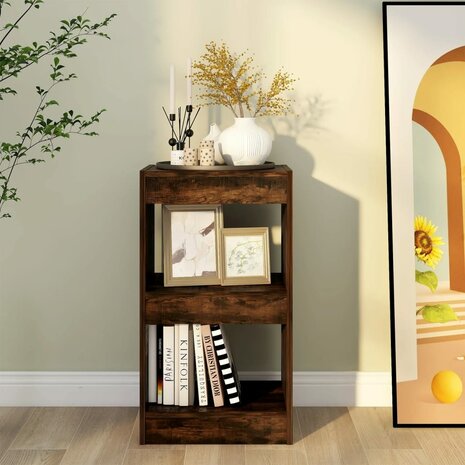 Boekenkast/kamerscherm 40x30x72 cm gerookt eikenkleurig 8720286844151 5