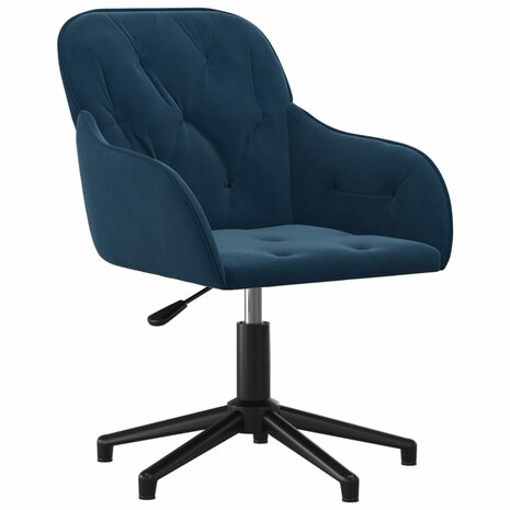 Kantoorstoel draaibaar fluweel blauw 8720287109631 2