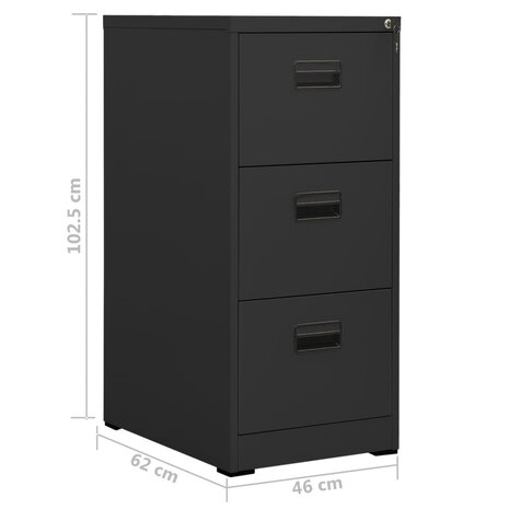 Archiefkast 46x62x102,5 cm staal antracietkleurig 8720286565896 11