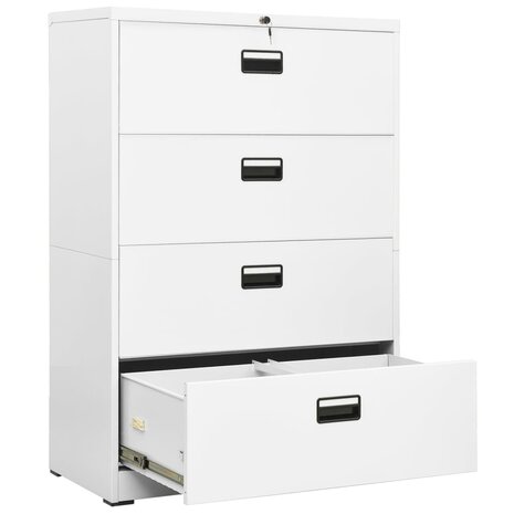 Archiefkast 90x46x134 cm staal wit 8720286566060 5