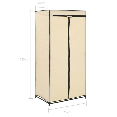 Kledingkasten 2 st 75x50x160 cm crème 8719883564876 10