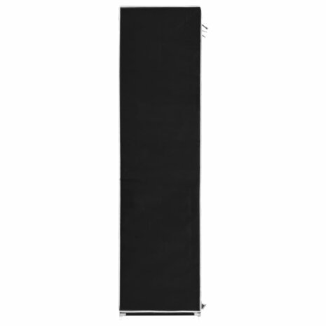 Kledingkast met vakken en stangen 150x45x175 cm stof zwart 8719883564975 9