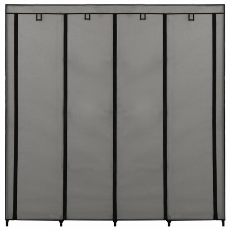 Kledingkast met 4 vakken 175x45x170 cm grijs 8719883564920 4