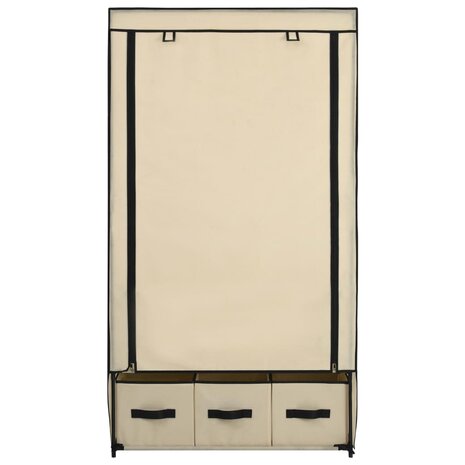 Kledingkast 87x49x159 cm stof crème 8719883565033 5