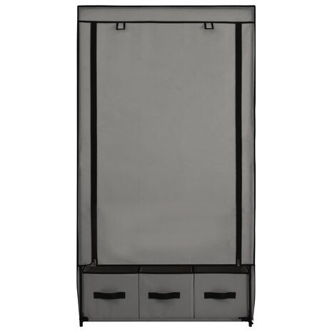 Kledingkast 87x49x159 cm stof grijs 8719883565040 5