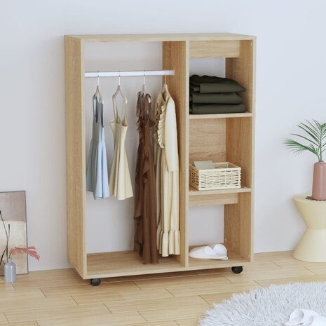 Kledingkast 80x40x110 cm bewerkt hout sonoma eikenkleurig 8720286610541 3