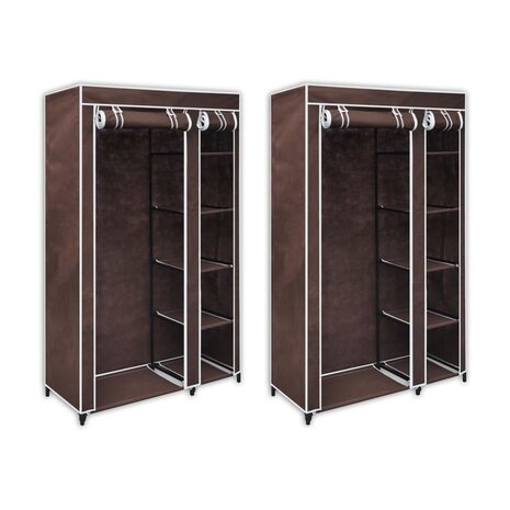 Kledingkasten stof bruin 2 st 8718475829874 1
