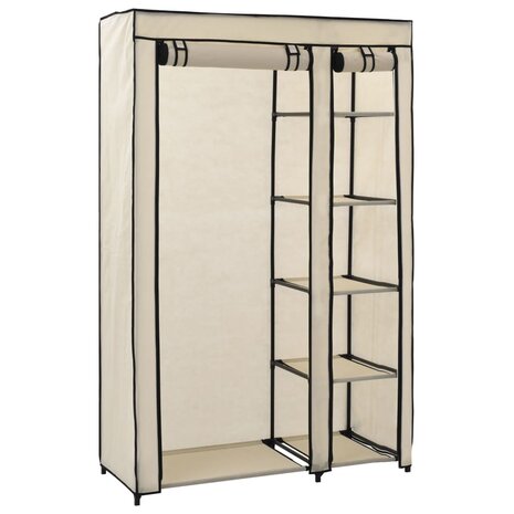 Kledingkasten opvouwbaar 2 st 110x45x175 cm stof crème 8719883564685 5