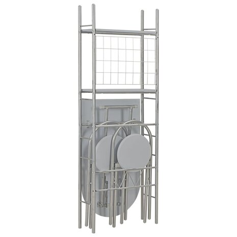 3-delige Eethoek inklapbaar met opbergrek MDF en staal grijs 8719883678474 2
