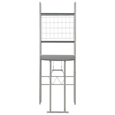 3-delige Eethoek inklapbaar met opbergrek MDF en staal zwart 8719883678467 6