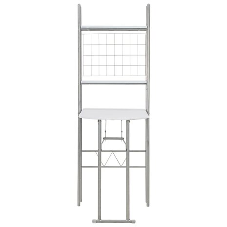 3-delige Eethoek inklapbaar met opbergrek MDF en staal wit 8719883678450 6