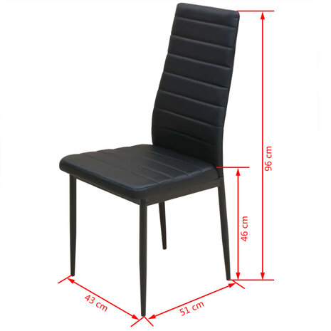 Eetkamerset tafel en stoel zwart 3-delig 8718475970231 8