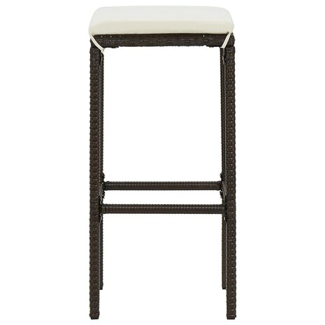 Barkrukken met kussens 2 st poly rattan bruin 8720286146422 4