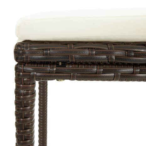 Barkrukken met kussens 2 st poly rattan bruin 8720286146422 6