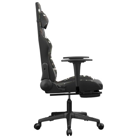 Massage gamestoel met voetensteun kunstleer zwart en camouflage 8720287143857 5