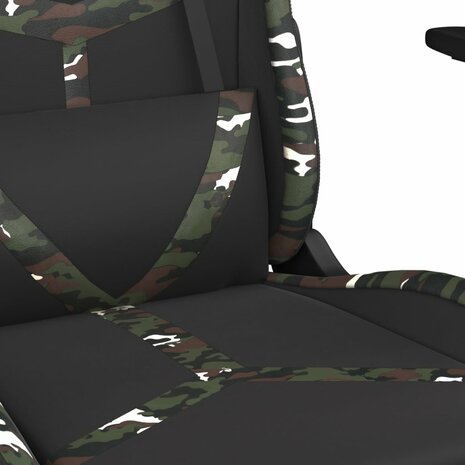 Massage gamestoel met voetensteun kunstleer zwart en camouflage 8720287143857 9