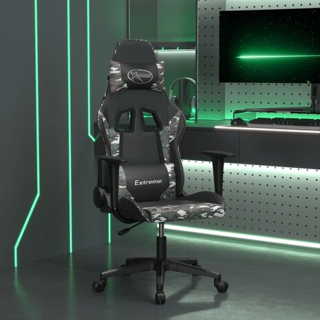 Massage gamestoel kunstleer zwart en camouflage 8720287143970 1
