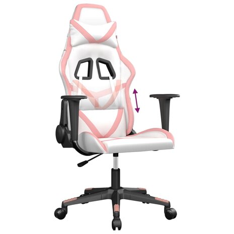 Gamestoel kunstleer wit en roze 8720287228820 7