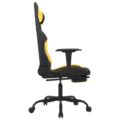 Gamestoel met voetensteun stof zwart en geel 8720287229353 4