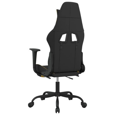 Gamestoel met voetensteun stof zwart en geel 8720287229353 5