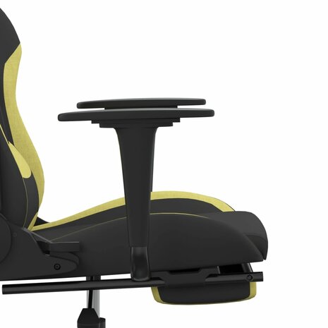 Gamestoel met voetensteun stof zwart en lichtgroen 8720287229575 11