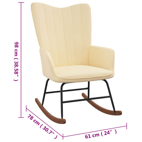 Schommelstoel fluweel crèmewit 8720286421239 7