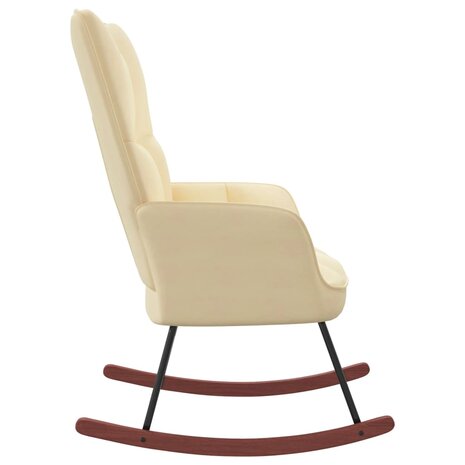 Schommelstoel fluweel crèmewit 8720286425190 3