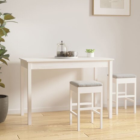 Eettafel 110x55x75 cm massief grenenhout wit 8720287188537 1