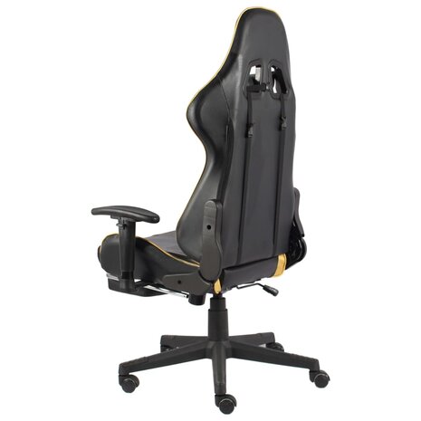 Gamestoel draaibaar met voetensteun PVC goudkleurig 8720286193426 4