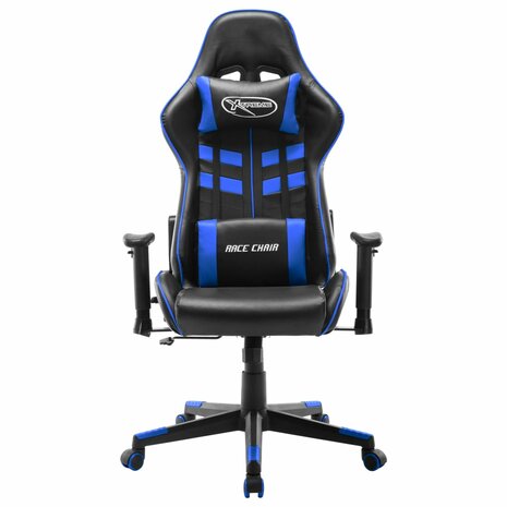 Gamestoel kunstleer zwart en blauw 8720286193464 2