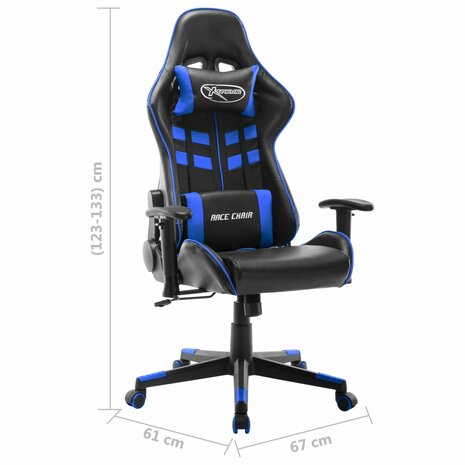 Gamestoel kunstleer zwart en blauw 8720286193464 8