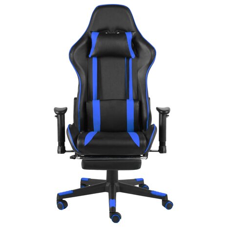 Gamestoel draaibaar met voetensteun PVC blauw 8720286193297 2