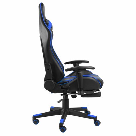 Gamestoel draaibaar met voetensteun PVC blauw 8720286193297 3