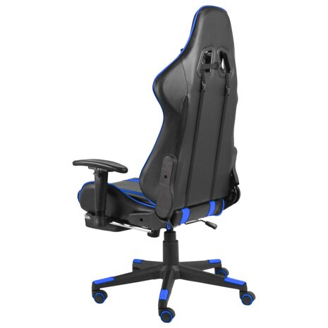 Gamestoel draaibaar met voetensteun PVC blauw 8720286193297 4