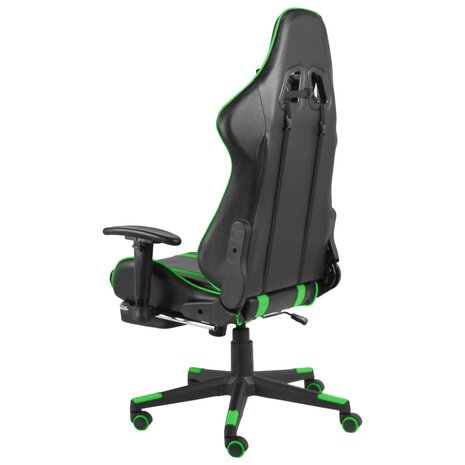 Gamestoel draaibaar met voetensteun PVC groen 8720286193303 4