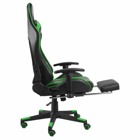 Gamestoel draaibaar met voetensteun PVC groen 8720286193303 6