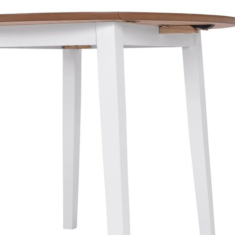 Eettafel inklapbaar rond MDF wit 8718475573340 6