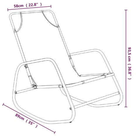 Ligbed schommelend staal en textileen crèmekleurig 8720286760833 6