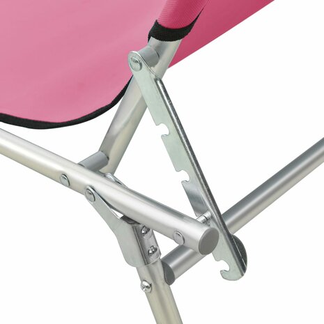 Ligbed met luifel inklapbaar staal magenta 8720286072776 8