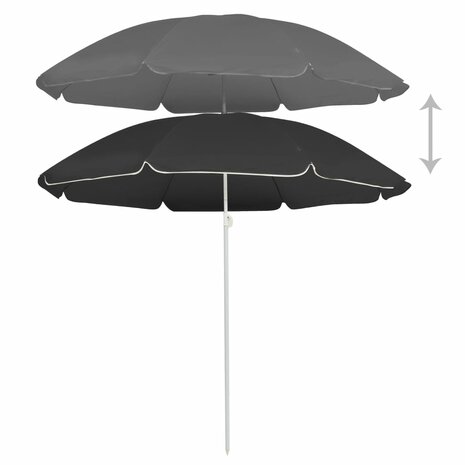 Parasol met stalen paal 180 cm antracietkleurig 8720286204986 2