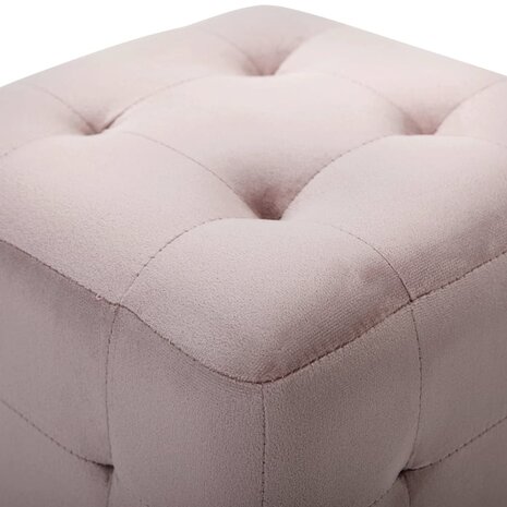 Poef 2 st 30x30x30 cm fluweel roze 8719883724553 4
