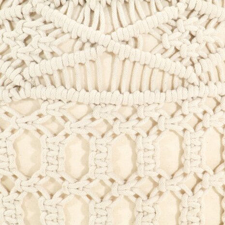 Poef macramé handgemaakt 45x30 cm katoen 8720286181027 4