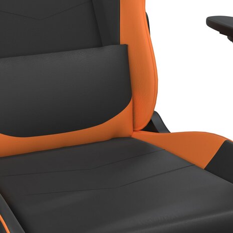 Gamestoel met voetensteun kunstleer zwart en oranje 8720287228684 9