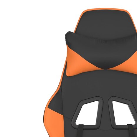 Gamestoel met voetensteun kunstleer zwart en oranje 8720287228684 12
