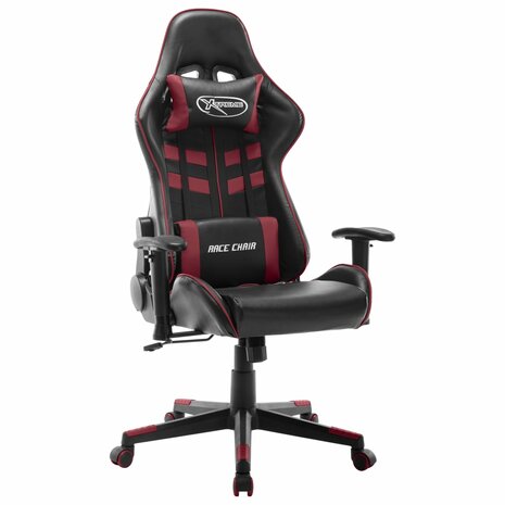 Gamestoel kunstleer zwart en wijnrood 8720286193532 1
